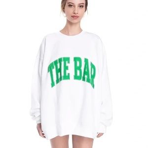 NWT The Bar Green Varsity Sweatshirt in Green/White 3XL